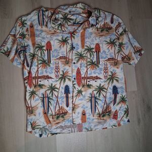 Aloha Republic Hawaiian Shirt Mens Palm Trees